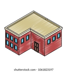 Isometric house real estate scribble