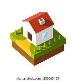 Isometric house. Real estate vector illustration.
