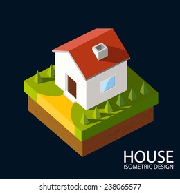 Isometric house. Real estate vector illustration.