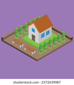 isometric house test vector design illustration