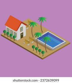 isometric house test vector design illustration