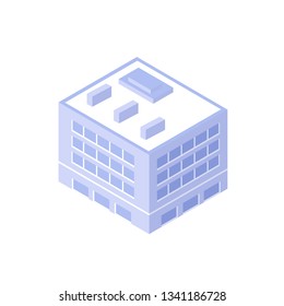 Isometric house urban city infrastructure of the economy. Landscape town trees parks illustration vector