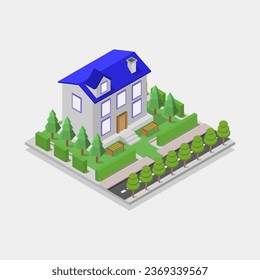 Isometric House In Vector Illustrated