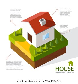 Isometric house. Vector illustration