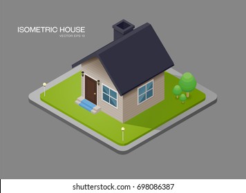 isometric house vector illustration