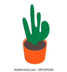 Isometric houseplant in the pot vector illustration eps. 10