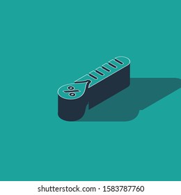 Isometric Humidity icon isolated on green background. Weather and meteorology, thermometer symbol.  Vector Illustration