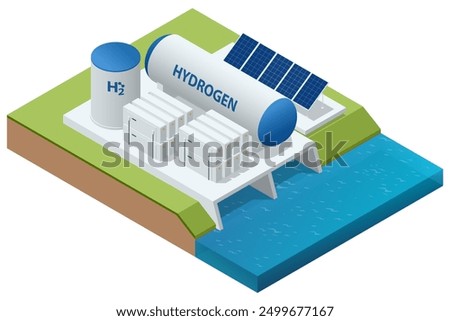 Isometric Hydrogen Energy. Hydrogen is a clean fuel that, when consumed in a fuel cell, produces only water. Hydrogen fuel cell. H2 electrolysis plant station Green hydrogen factory