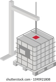 Isometric IBC filling station with container