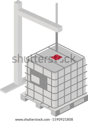 Isometric IBC filling station with container
