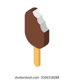 Isometric ice cream on a background