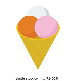 Isometric ice cream scoops vector 