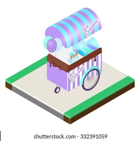Isometric ice cream shop