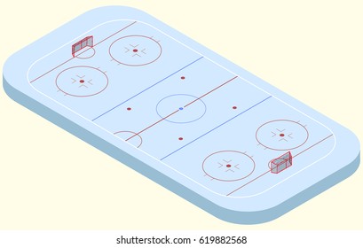 Isometric Ice Hockey Rink In Vector EPS 10