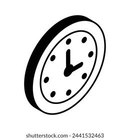 Ein isometrisches Symbol des Weckers in editierbarem Stil, einfach zu bedienen und herunterzuladen