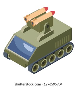 Isometric icon of armoured tanker