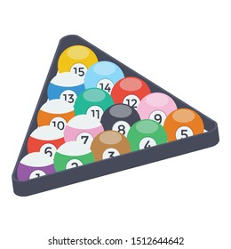 
Isometric icon of billiard pool indoor game 
