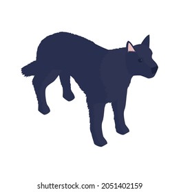 Isometric icon with black dog on white background vector illustration