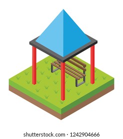 isometric icon of a bus stop
