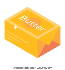 An isometric icon of butter bar