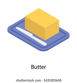 
Isometric icon of butter vector 
