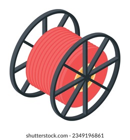 An isometric icon of cable roll 