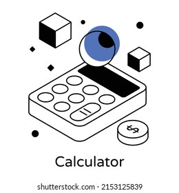 Isometric icon of a calculator 

