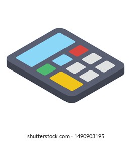 Isometric icon of calculator design 