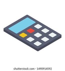Isometric icon of calculator design 