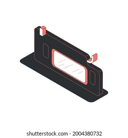 Isometric icon with car sun visor 3d vector illustration