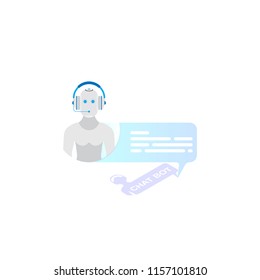 Isometric Icon Chatbot with new message on the white background. Flat vector illustration EPS10.