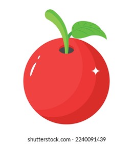 Un icono isométrico de cereza es escalable y fácil de usar 