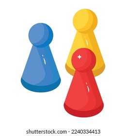 An isometric icon of chess piece designed in vector format 