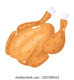 Icono isométrico del asado de pollo, formato vectorial 