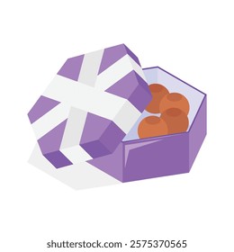 Isometric icon of chocolate box, a classic gift for special occasions