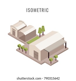 isometric. icon city buildings, vector symbol in style isolated on white background.