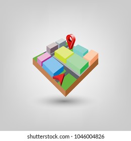 Isometric icon. Isometric city icon. Isometric vector.