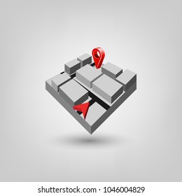 Isometric icon. Isometric city icon. Isometric vector.