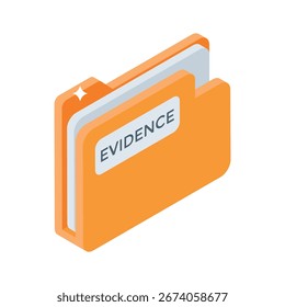 An isometric icon of closed evidence folder case