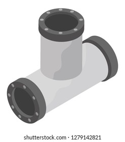 Isometric icon of connector pipe