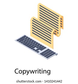 
Isometric icon of copy writing
