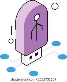 An isometric icon demonstrating digital key mechanisms for secure data and system access.
