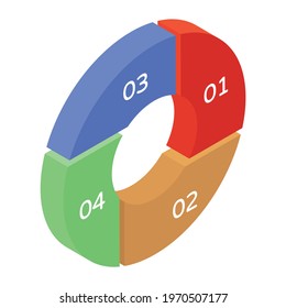 An isometric icon denoting business data 