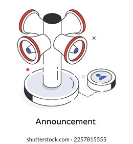 Un diseño de icono isométrico del anuncio 