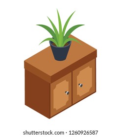 isometric icon design of cabinet 