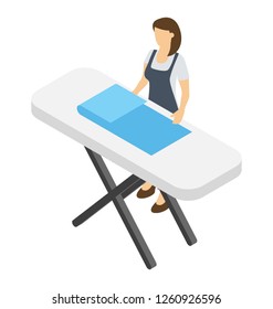 isometric icon design of ironing board 