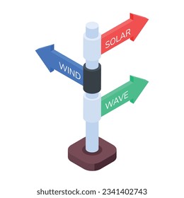 Isometric icon of directional board