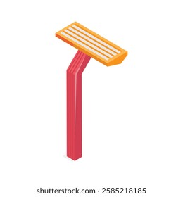 An isometric icon of a disposable razor, ready to use vector