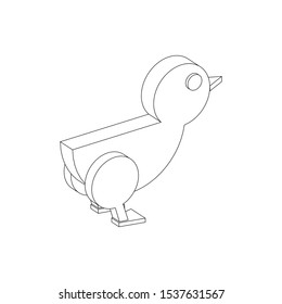 isometric icon of a duck