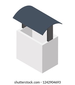 Isometric icon of a dustbin